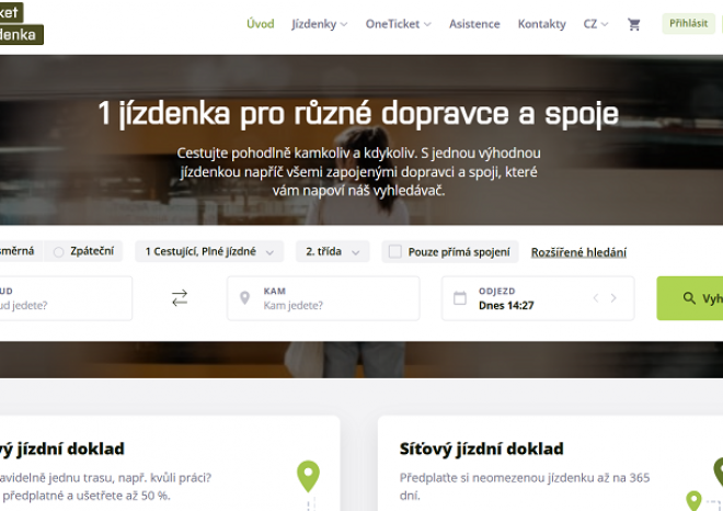 ​O jednotné jízdenky OneTicket je zájem, ročně se jich prodá zhruba 2,5 milionu