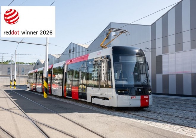 ​Škoda Group získala ocenění Red Dot Award za design nové tramvaje 52T pro Prahu