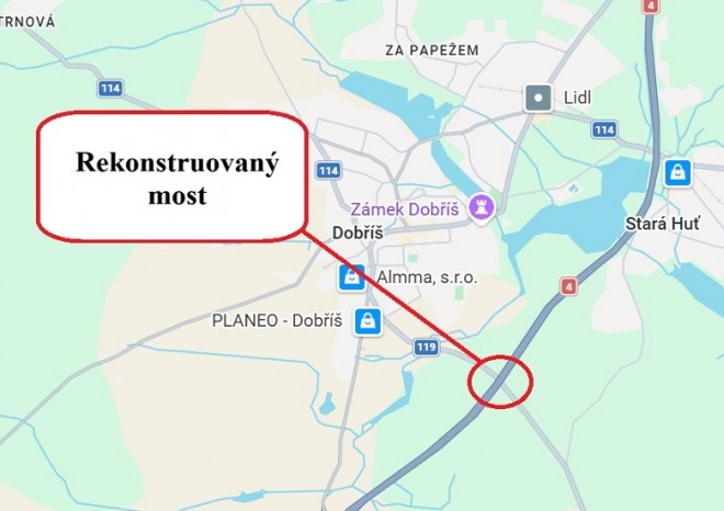 ​V dubnu začne výměna mostu na dálnici D4 u Dobříše