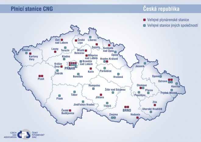 Počet plnicích stanic na CNG velmi rychle narůstá