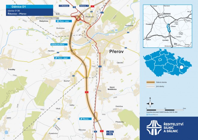 ​Ředitelství silnic a dálnic otevřelo u Přerova poslední chybějící úsek D1