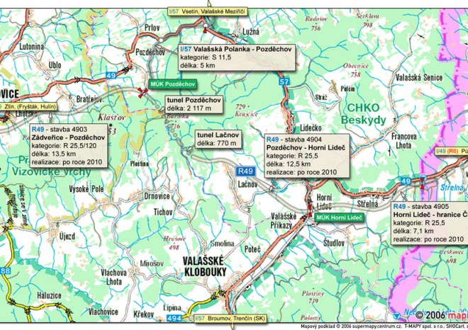 Rychlostní silnice R49 má z Evropy zelenou