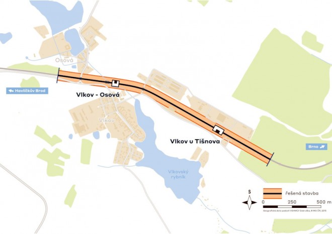 Vlkov u Tišnova i celý úsek do Křižanova projdou modernizací