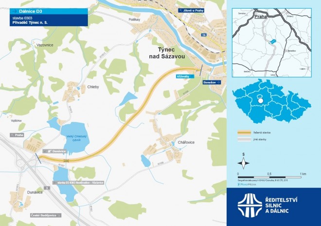 ​Bylo vydáno územní rozhodnutí pro přivaděč D3 Týnec nad Sázavou