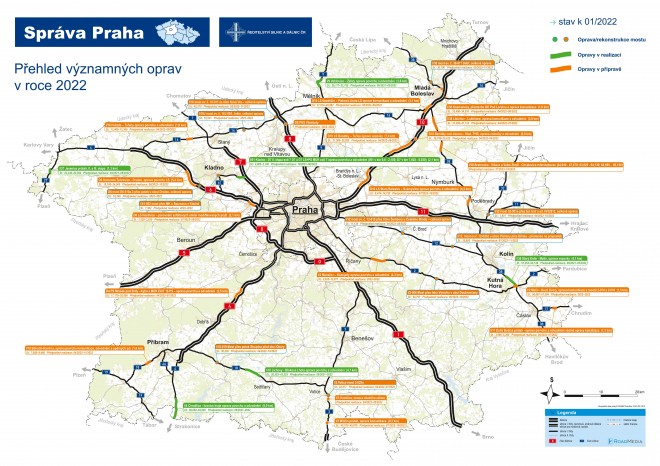 ​ŘSD letos opraví 80 km středočeských dálnic a silnic I. třídy