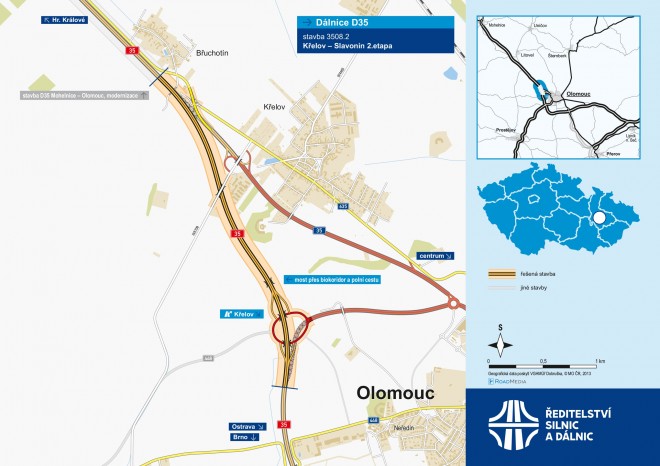 ​Ředitelství silnic a dálnic otevřelo druhou část D35 Křelov – Slavonín